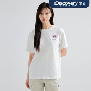 [디스커버리] 피크닉 등판 그래픽 티셔츠 (O/WHITE) DXRS5A043-WHS