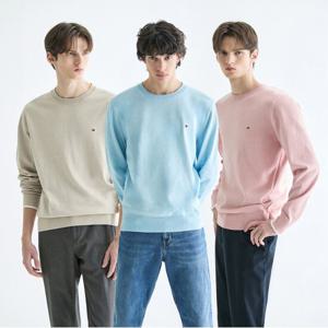 [공식][타미힐피거]물라인 코튼 크루넥 스웨터 3종 택1(T12E1KPO