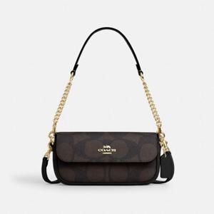 COACH 헤일리 플랩백 시그니처 캔버스 CAN70-IMXAQ 퍼플 너트/플란넬