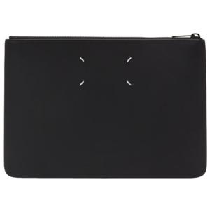 25 SS 메종 마르지엘라 4바 스티치 로고 올 블랙 레더 클러치백 S55UI0192 PS935 T8013