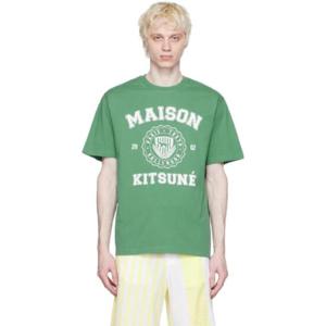 Maison Kitsune 티셔츠 그린 Hotel Olympia 바시티 티셔츠 232389M213004