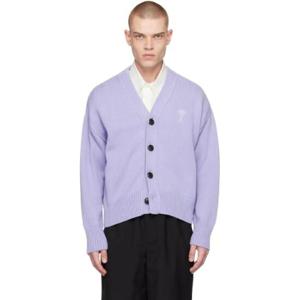AMI Paris 가디건 SSENSE 익스클루시브 퍼플 아미 드 꾀흐 가디건 231482M200022