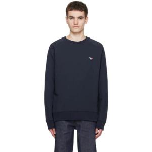 Maison Kitsune 스웨트셔츠 네이비 트리컬러 폭스 스웨트셔츠 232389M204012