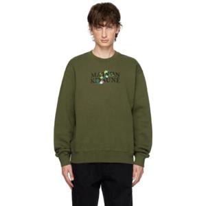 Maison Kitsune 스웨트셔츠 그린 플라워 스웨트셔츠 232389M204027
