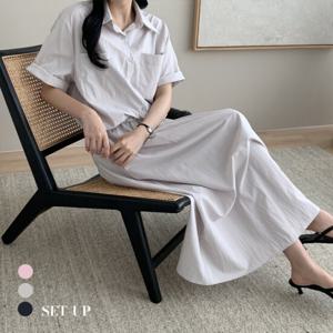 [카라]KARRA 포켓롤업셔츠+스커트SET_A5M0443