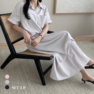 KARRA 스트링포켓버튼셔츠+스커트SET_A5M0478