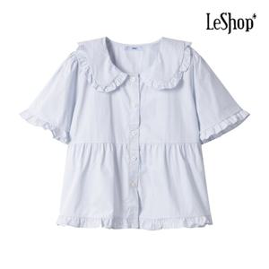 르샵  라운드 카라 소매 프릴 블라우스 (BP5BL007A)