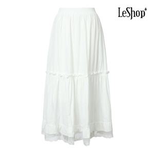 르샵  프릴 레이스 롱 스커트 (BP5SK005A)