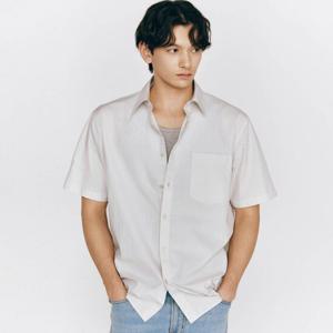 [지오다노] 남자 포플린 루즈핏 반팔 남방 셔츠 045511