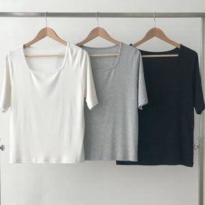 [아이우먼]빅사이즈크롭티 U449L505 슬림해보이는스퀘어티셔츠 RD