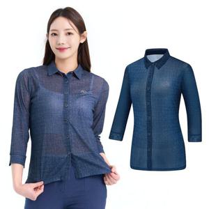[콜핑] 여성 하이쿨 등산 셔츠형 7부긴팔 카라 티셔츠 KSC429ST6W