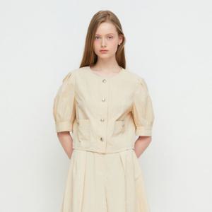 (JJ지고트) 퍼프 슬리브 라운드넥 크롭 재킷 GR5A0JKJ21