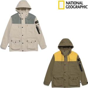 내셔널지오그래픽 N225MJP090 (필드AD)소재배색 포켓 후드 야상점퍼