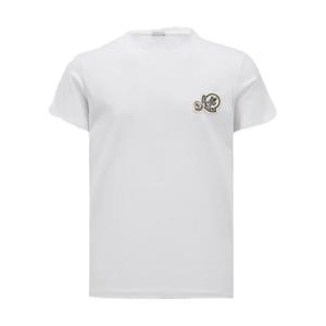 25SS 몽클레어 더블로고 반팔 티셔츠 화이트 8C00076