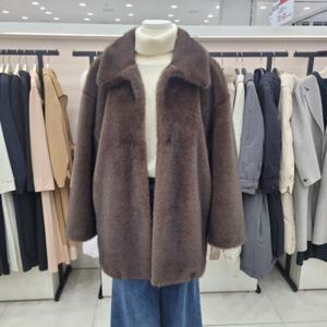 [온앤온]카라넥 페이크밍크 미디코트njf4wjc10701