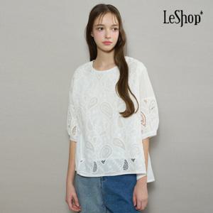 르샵  펀칭 디테일 7부 블라우스 (BP3BL030A)