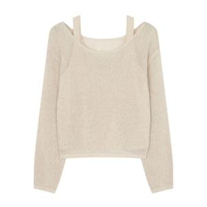 [르샵]25l2l25kpo800옵션나시 그물 긴팔 니트