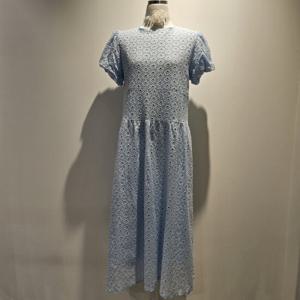 [오조크]코튼 퍼프소매 펀칭 반팔 롱원피스 FOTMCOV552P