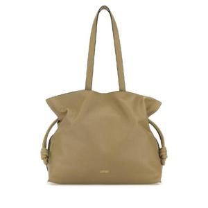 LOEWE Khaki nappa leather large Flamenco shoulder bag A411FL1X18 CLAYGREEN