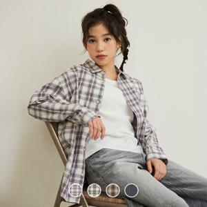 [지오다노주니어] 03045505 루즈핏 체크 셔츠