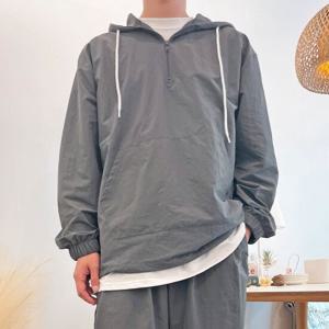 남자 루키 반집업 아노락 후드 긴팔 티셔츠 5C5-TSA-Q087-그레이