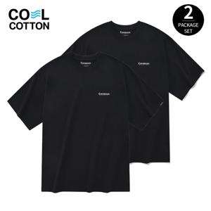 [커버낫] [TAG가 49,000] 쿨 코튼 2-PACK 티셔츠 블랙+블랙