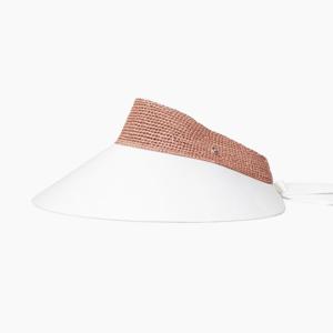헬렌카민스키 로잘리 라피아 캔버스 바이저 Nougat Off White