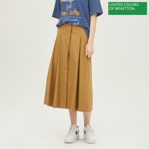 [베네통] 투턱 A라인 스커트 BASK06311_BG