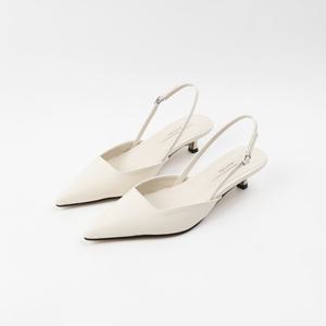 [신난다슈] 여성 슬링백힐 4cm 스틸레토 슬링백 샌들 구두 펌프스힐 미들힐 AG257815 아이보리