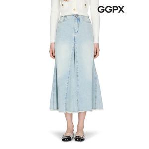 [GGPX]수술 플레어 데님 롱 스커트 (GP4SK002F)