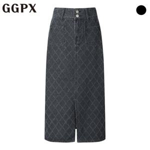 [GGPX] 다이아 부클 데님 롱 스커트 (GP2SK012F)