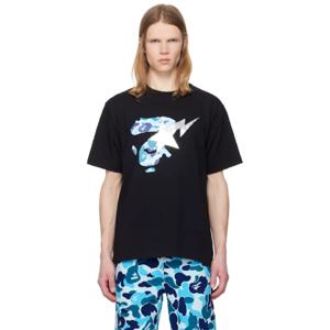 BAPE 티셔츠 블랙 ABC 카모 에이프 페이스 스타 티셔츠 242546M213179