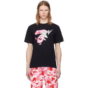 BAPE 티셔츠 블랙 ABC 카모 에이프 페이스 스타 티셔츠 242546M213178