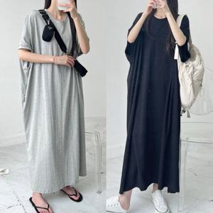 [아이우먼]빅사이즈데일리원피스 U257L505 써니박스가오리롱원피스 FN