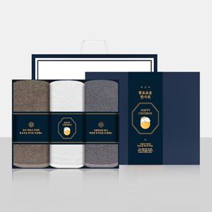 [송월타올]송월타올 추석 명절 띠지세트C(뉴컬러무지 150g 호텔수건 3매 선물세트(쇼핑백) 기념수건 답례품