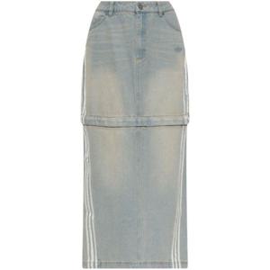 아디다스 미디 스커트 JX9215 DENIMZIPSKIRTLGHDEN Denim
