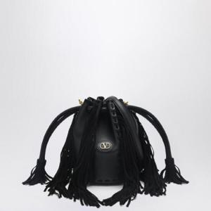 VALENTINO GARAVANI Small black Nellcote bucket with fringes 6W2B0R28LUJ/Q_VALE-0NO