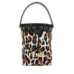 FENDI 프린트 송아지 털 &  가죽 미니 Mon Tresor 버킷 백 8BS010AMCL F0TMN