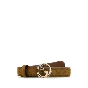 GUCCI Caramel suede Gucci Blondie belt 723073AAEFD 2118
