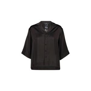 사피오 여성 블랙 Satin 새틴 반팔 블라우스 125D0701N38 BLACK