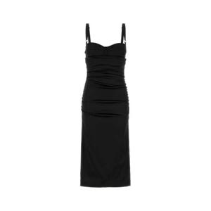 돌체앤가바나 여성 블랙 Satin 새틴 미디 드레스 F6TUZTFURAD N0000