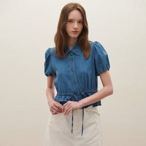 [SATIN] 퍼프 데님 블라우스 O252T259