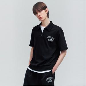 [FILA] 면혼방 하프집업 반팔티 (FS2TSG2102X_BLK)