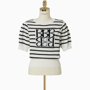 [에고이스트] [BLUE LABEL] 부클 자카드 볼륨 반팔 풀오버 ER2OKH03