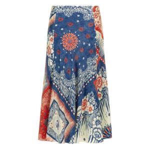 25 SS 로베르토 카발리 반다나 프린트 미디 스커트 TKT3034QN05 TP437472383