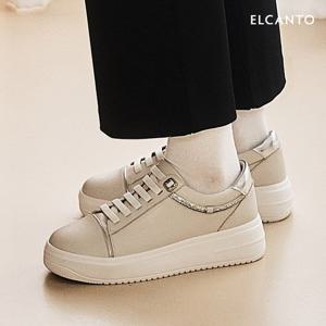 엘칸토 마쯔 여성 소가죽 글리터 키높이 스니커즈5cm LCWS39M339