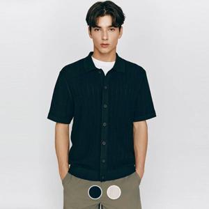 [지오다노/본사] 055536 9gg 크로쉐 텍스쳐 반팔 폴로넥 가디건