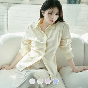 [지오다노/본사] 345509 한소희 루즈핏 허리 스트링 셔츠