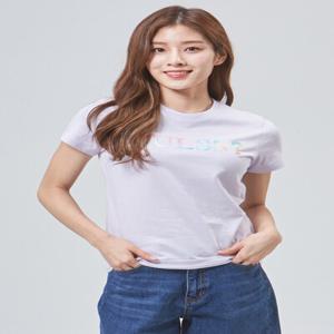 [게스] 여성 게스 PVC 로고 반팔티 OM2K0552