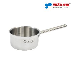 키친아트 키친아트 퀸즈 통3중 스텐레스 인덕션가능 이유식냄비14cm 편수냄비